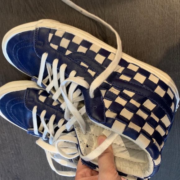 Vans Vault Sk8-Hi LX 50th Anniversary Checkered Leather Woven Men’s Size 9.5 - Picture 3 of 11